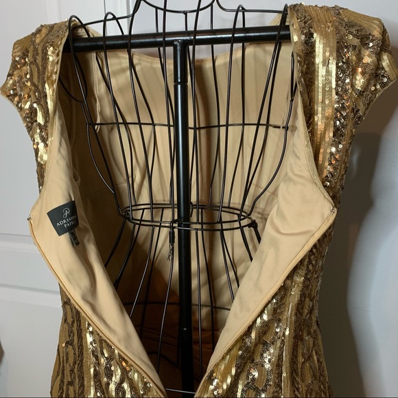 Adrianna Papell Gold Sequin Dress - Picture 8 of 9